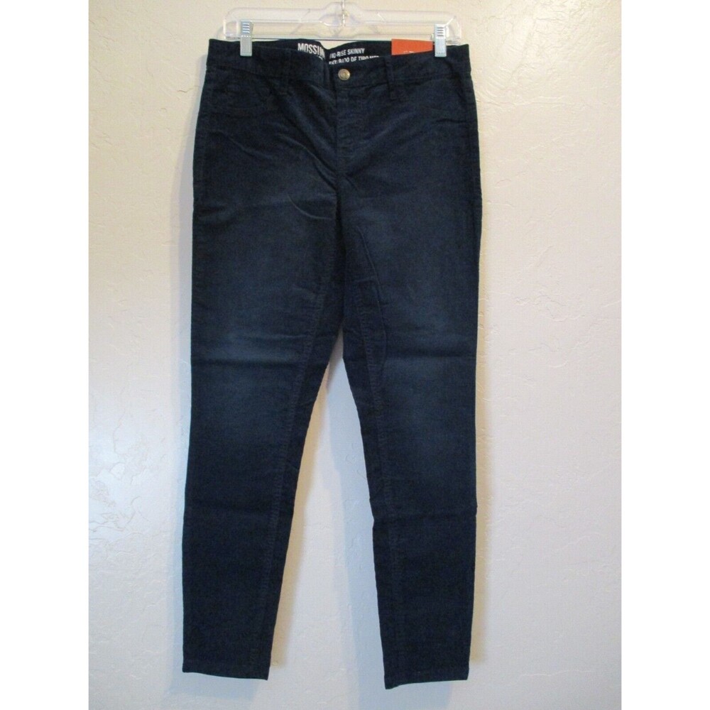New Mossimo Womens Sz 10 Mid Rise Skinny Corduroy Jeans Navy Blue Casual
